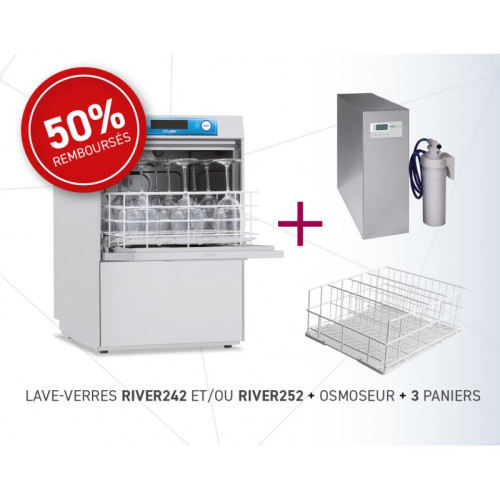 ELETTROBAR 400 X 400 glass washer with reverse osmosis package added to your basket