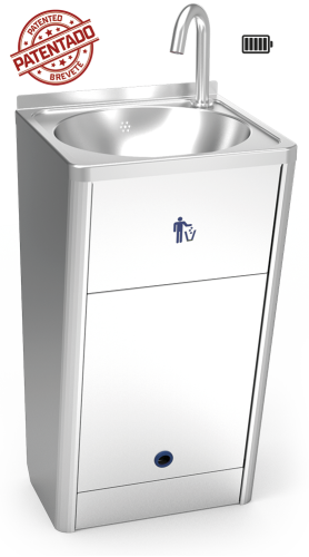 Electronic self-contained mobile hand wash basin with battery added to your basket