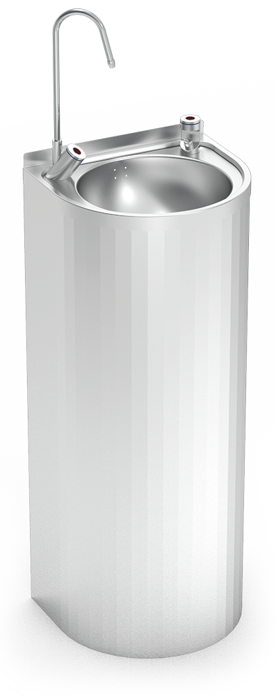 Drinking fountain floor mounted with contactless electronic faucet added to your basket