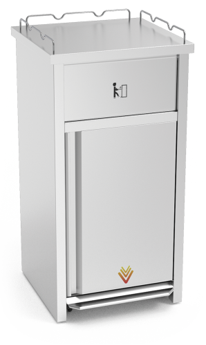 Stainless steel waste bin for empty of f ast food tray (Fast-Food) added to your basket