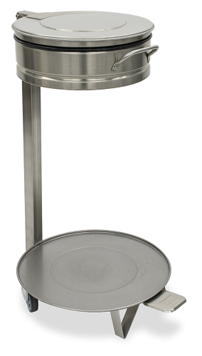 Bag-holder container with lid and wheels added to your basket