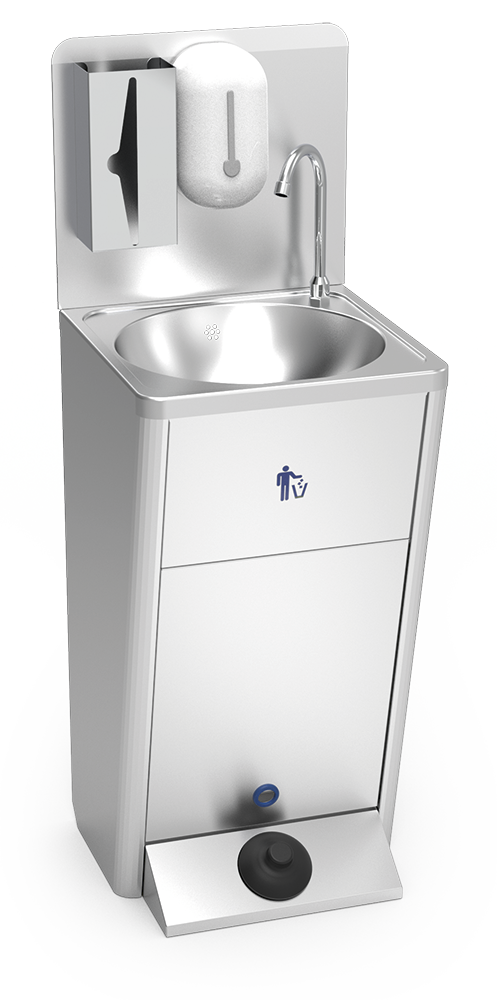Autonomous washbasin pack 061430 + Raised backsplash with automatic soap dispenser and tissues 060610 added to your basket