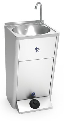 Mobile and autonomous stainless steel hand wash basin added to your basket